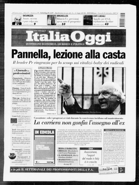 Italia oggi : quotidiano di economia finanza e politica